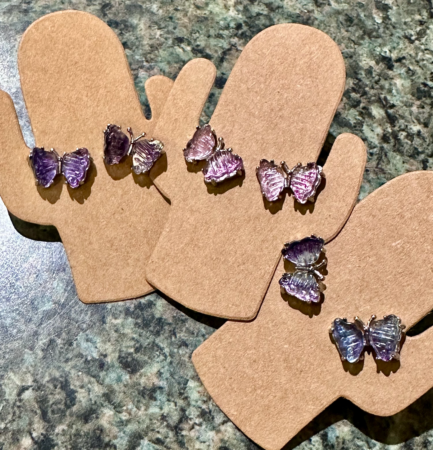 Crystal Fluorite Butterfly Earrings