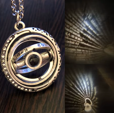 Astronomical Ball Love Projection Rotating Necklace