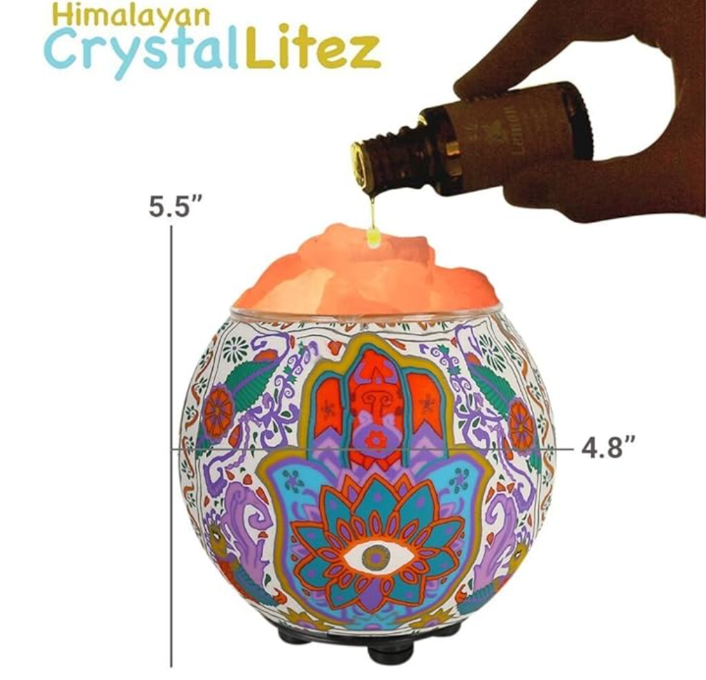 Hamsa Aromatherapy Salt Lamp with Dimmer Cord
