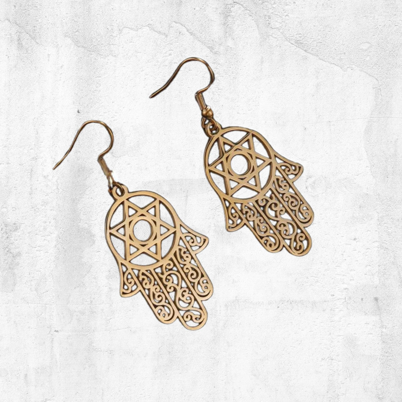 Hamsa Pentacle of David Earrings