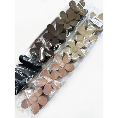 Matte Neutral Color Daisy Hair Clips: MIX COLOR / ONE