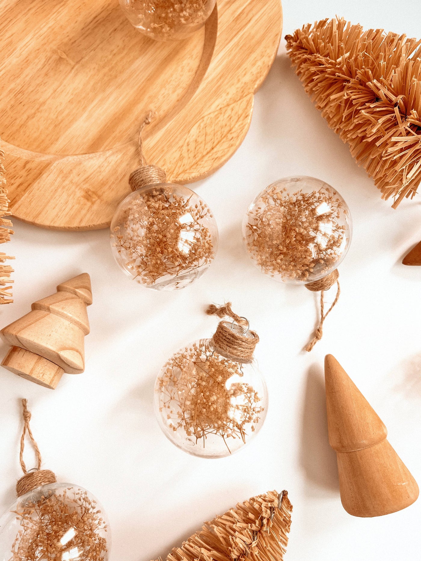 Dried Floral Ornament Bulb | Boho Christmas Tree Decor