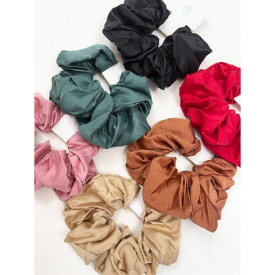 Dull Satin Fabric Large Scrunchie: MIX COLOR / ONE