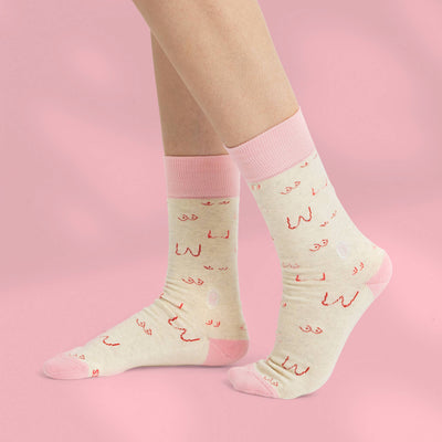 Socks that Support Self-Checks (Pink Tatas): Small