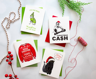 Christmas Sweater - Letterpress Christmas Holiday Card: Single card