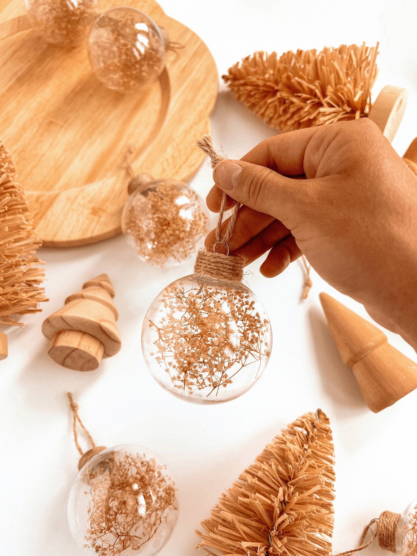 Dried Floral Ornament Bulb | Boho Christmas Tree Decor