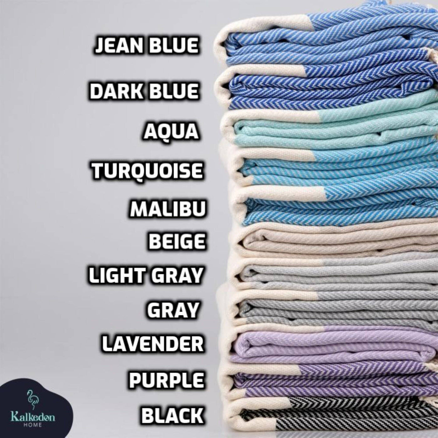 Herringbone Turkish Towel |  Peshtemal: Jean Blue