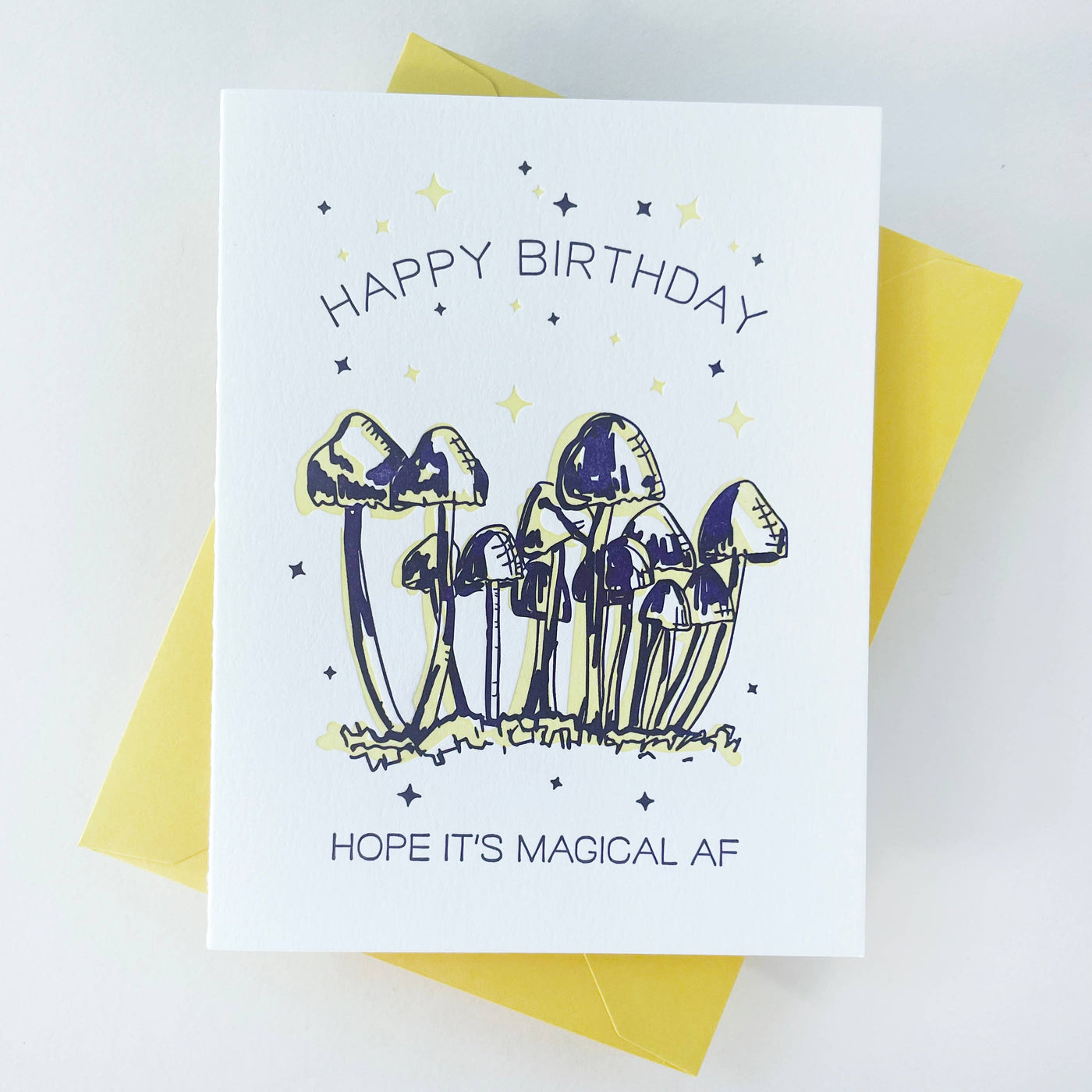 Magical Mushroom Happy Birthday - Letterpress Birthday Card