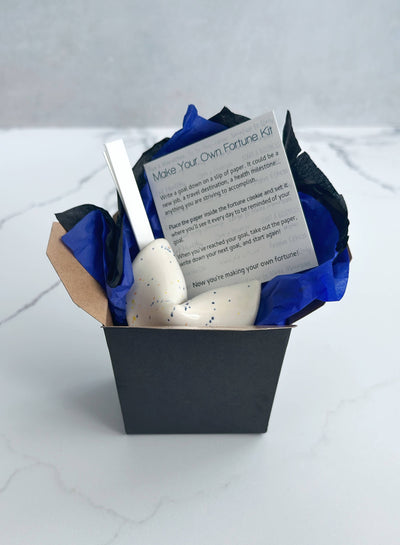 Speckled White Make Your Own Fortune Kit : Takeout Box