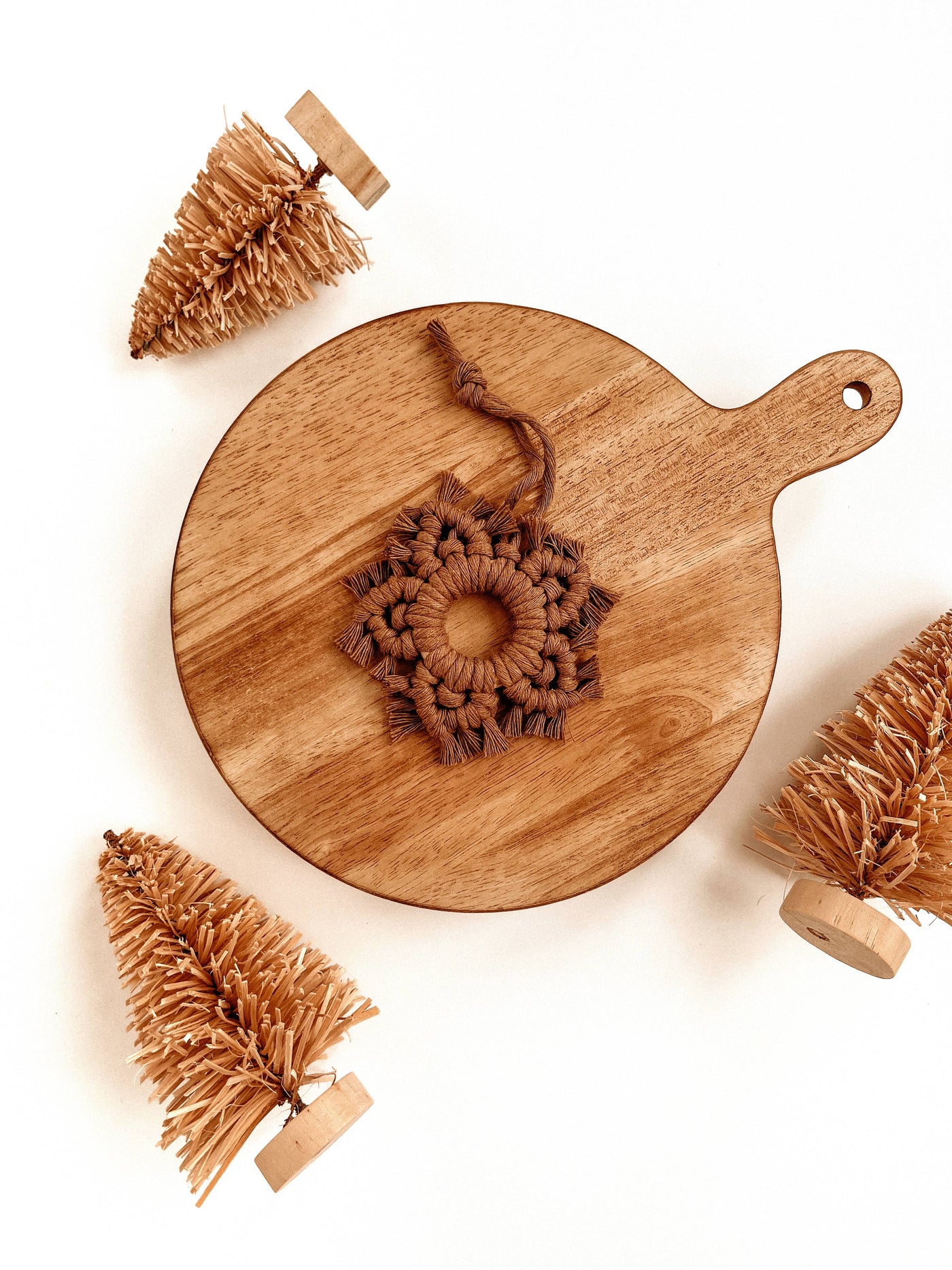 Macrame Ornament | Boho Snowflake | Christmas Tree Decor: Honey