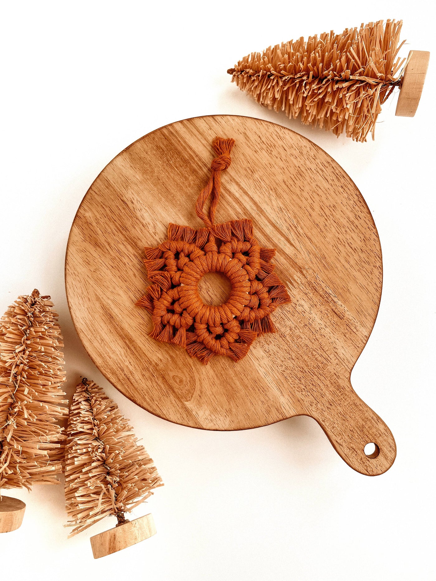 Macrame Ornament | Boho Snowflake | Christmas Tree Decor: White