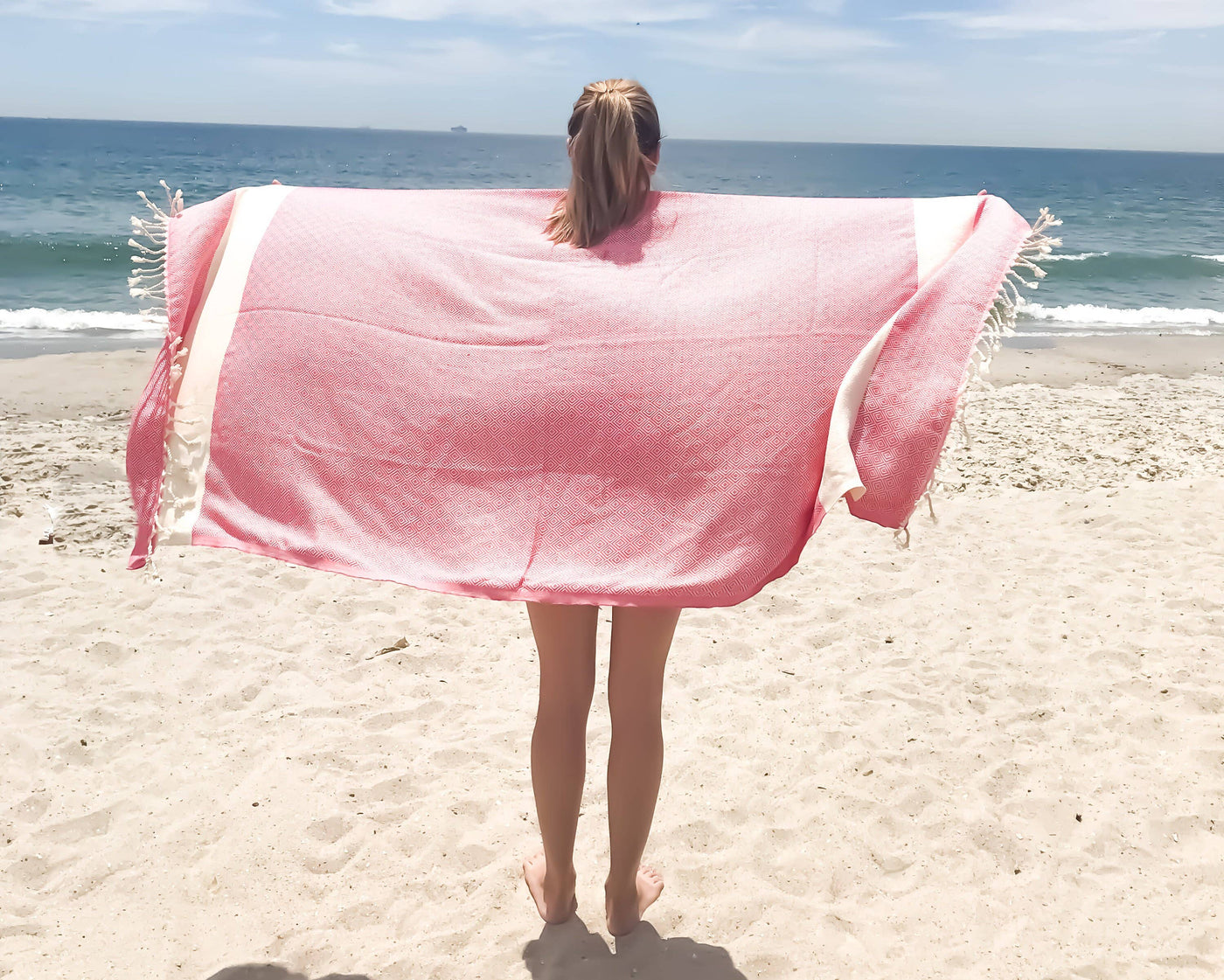 Turkish Towel | Peshtemal | Sand Resistant Beach Towel: Light Gray