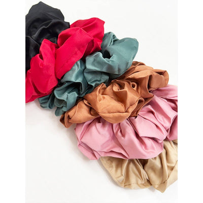 Dull Satin Fabric Large Scrunchie: MIX COLOR / ONE