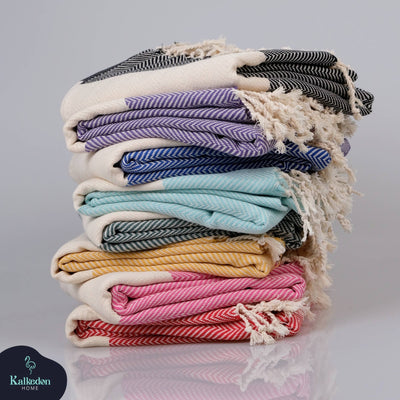 Herringbone Turkish Towel | Peshtemal: Purple