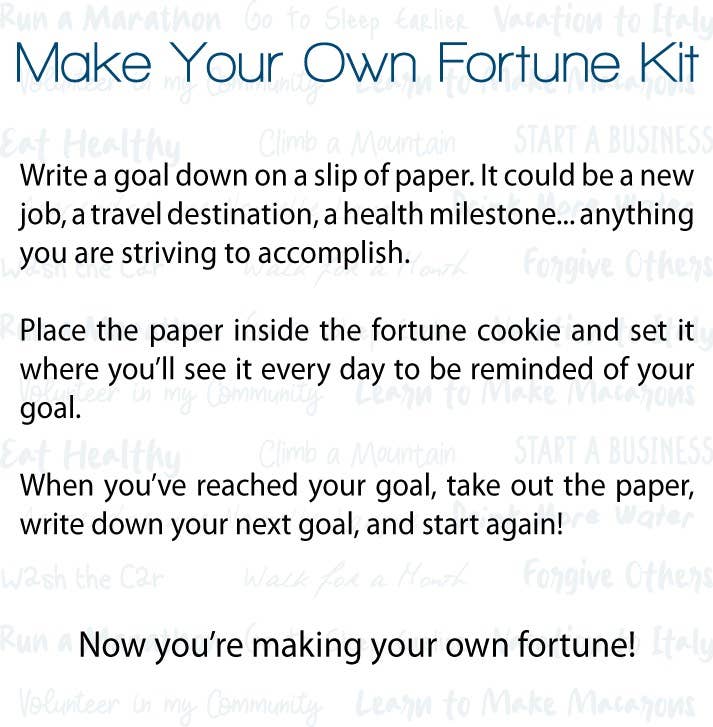 Speckled White Make Your Own Fortune Kit : Takeout Box