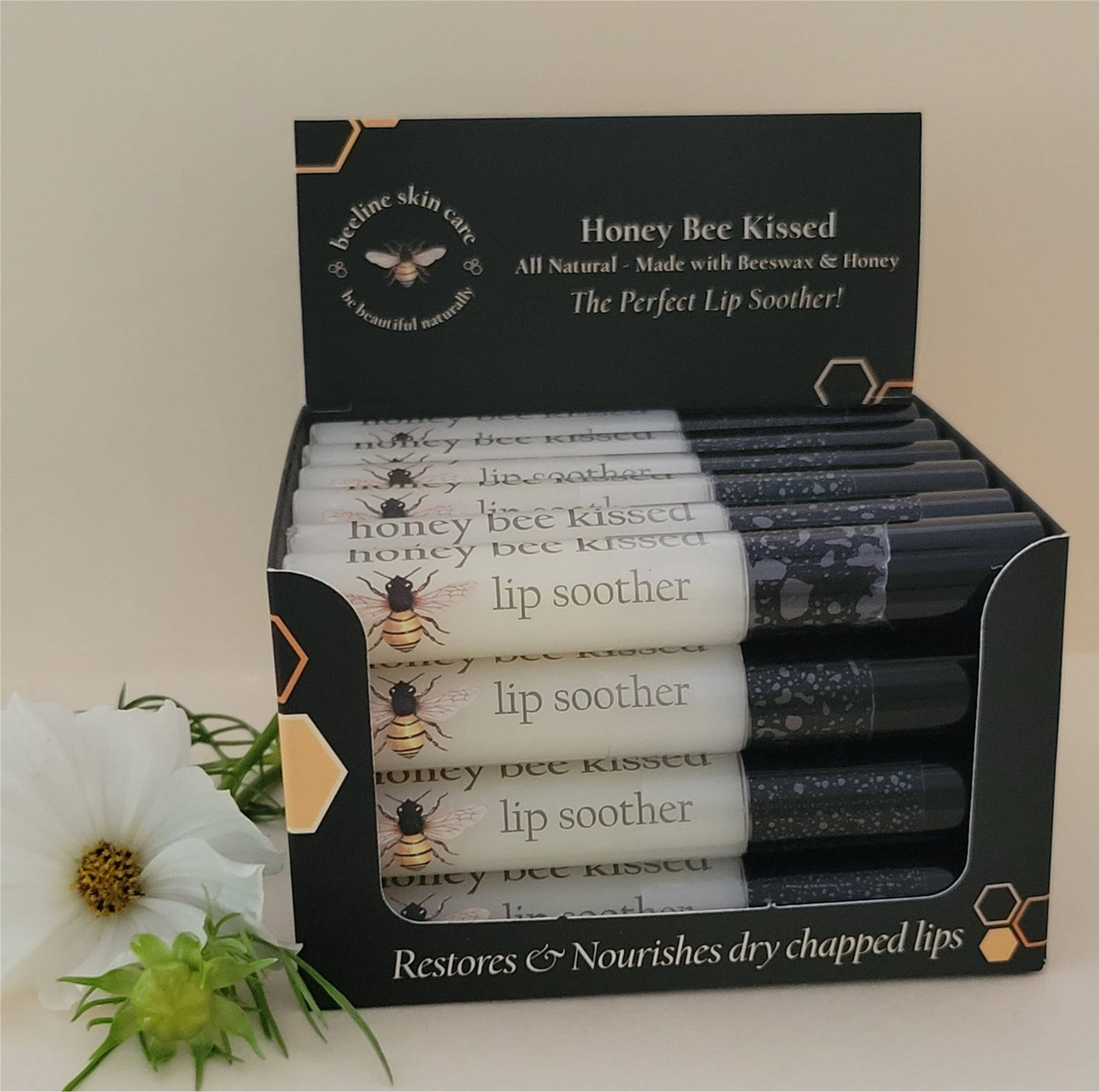 Honeybee Lip Gloss - natural, untinted leaves lips kissably soft