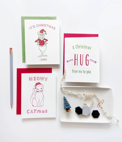 Grinch Christmas - Letterpress Holiday Christmas Card: Single card