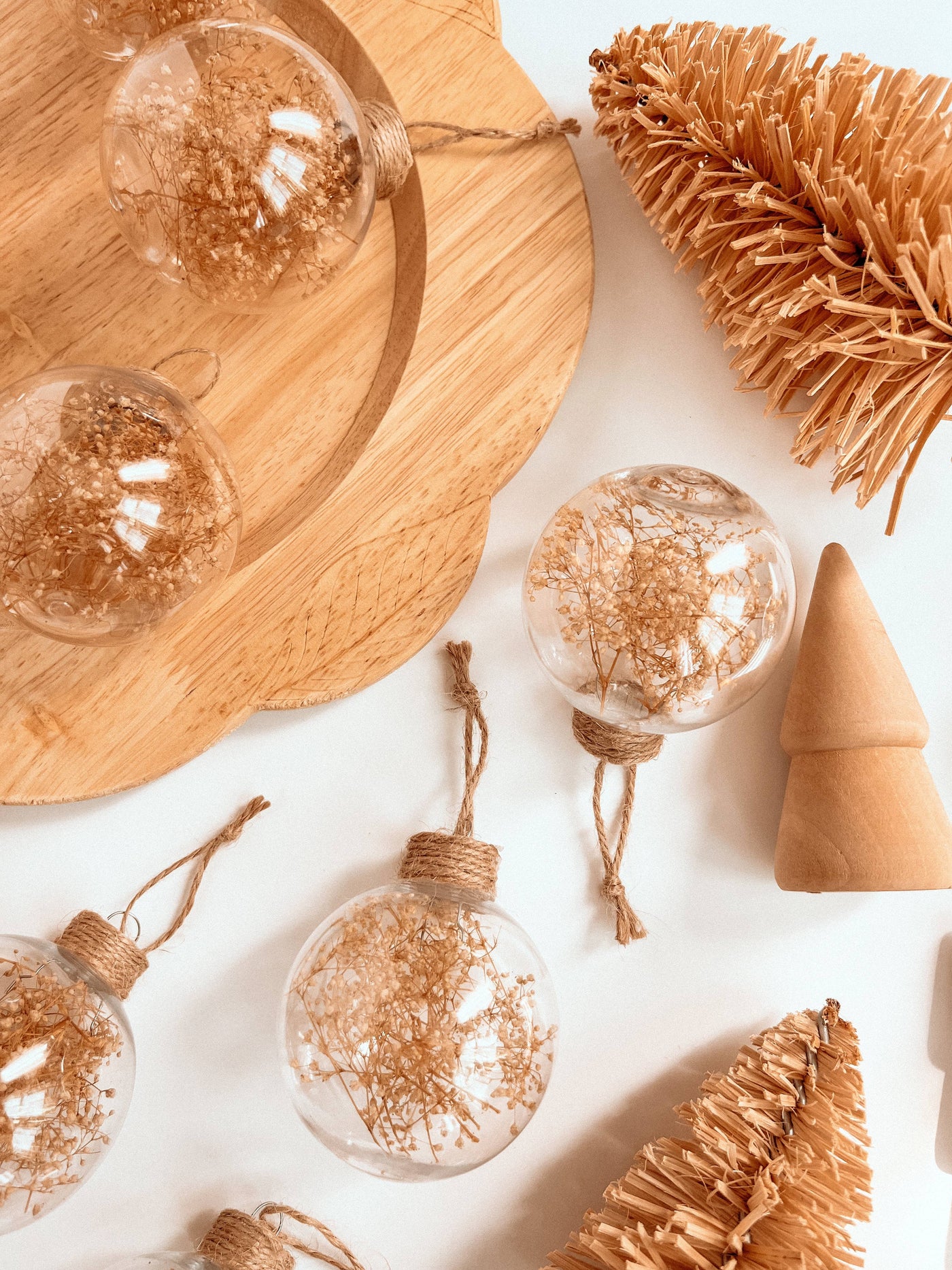 Dried Floral Ornament Bulb | Boho Christmas Tree Decor