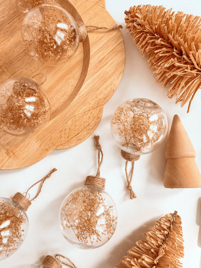 Dried Floral Ornament Bulb | Boho Christmas Tree Decor