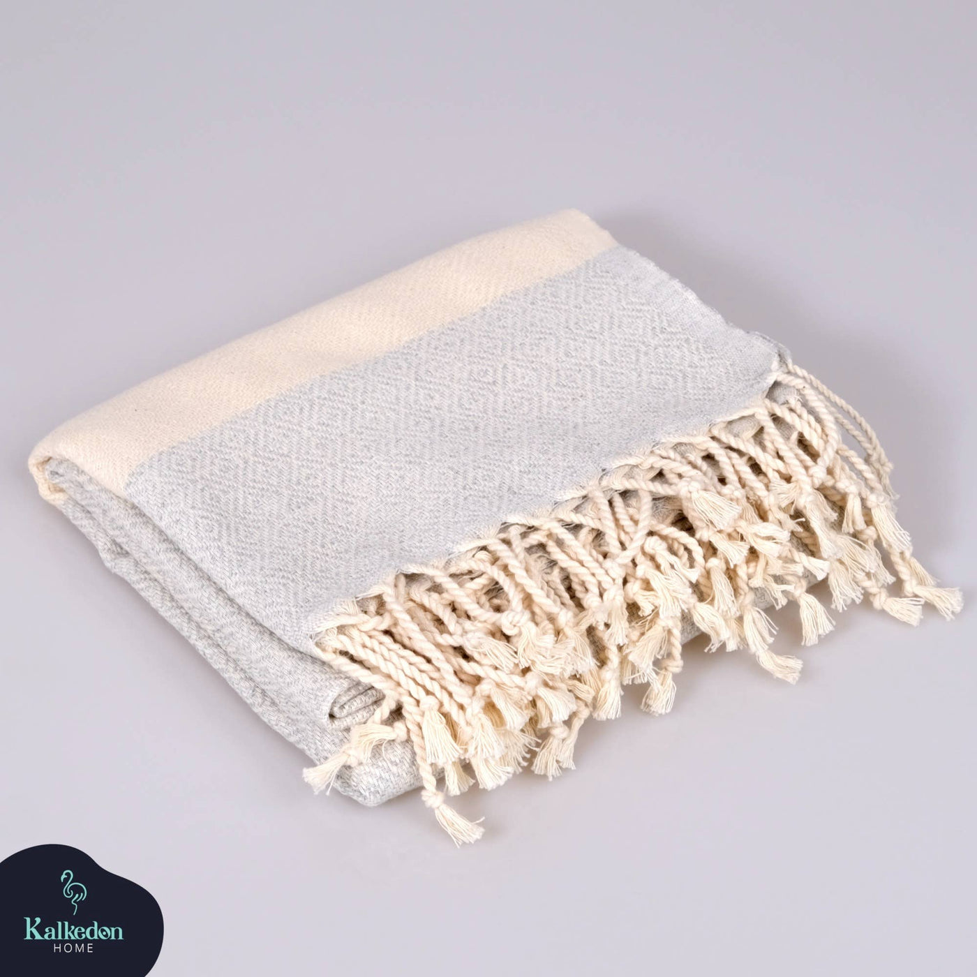 Turkish Towel | Peshtemal | Sand Resistant Beach Towel: Light Gray