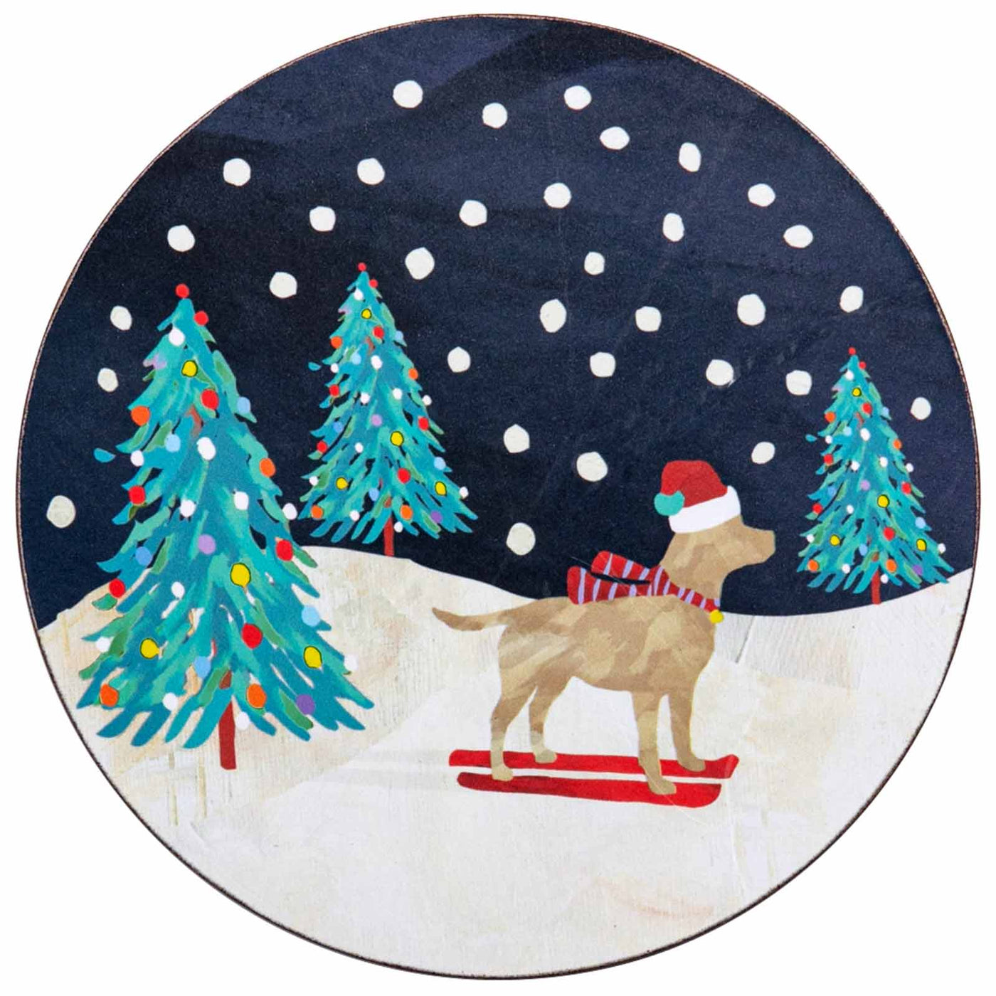 SKI DOG Round Coaster Set 4