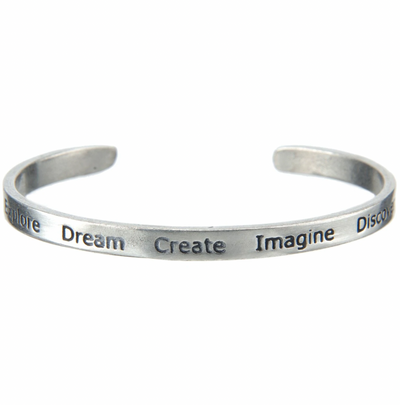 Explore-Dream-Create Imagine Discover Quotable Cuff Bracelet
