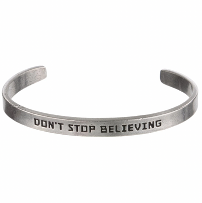 Don't Stop Believing Quotable Cuff Bracelet