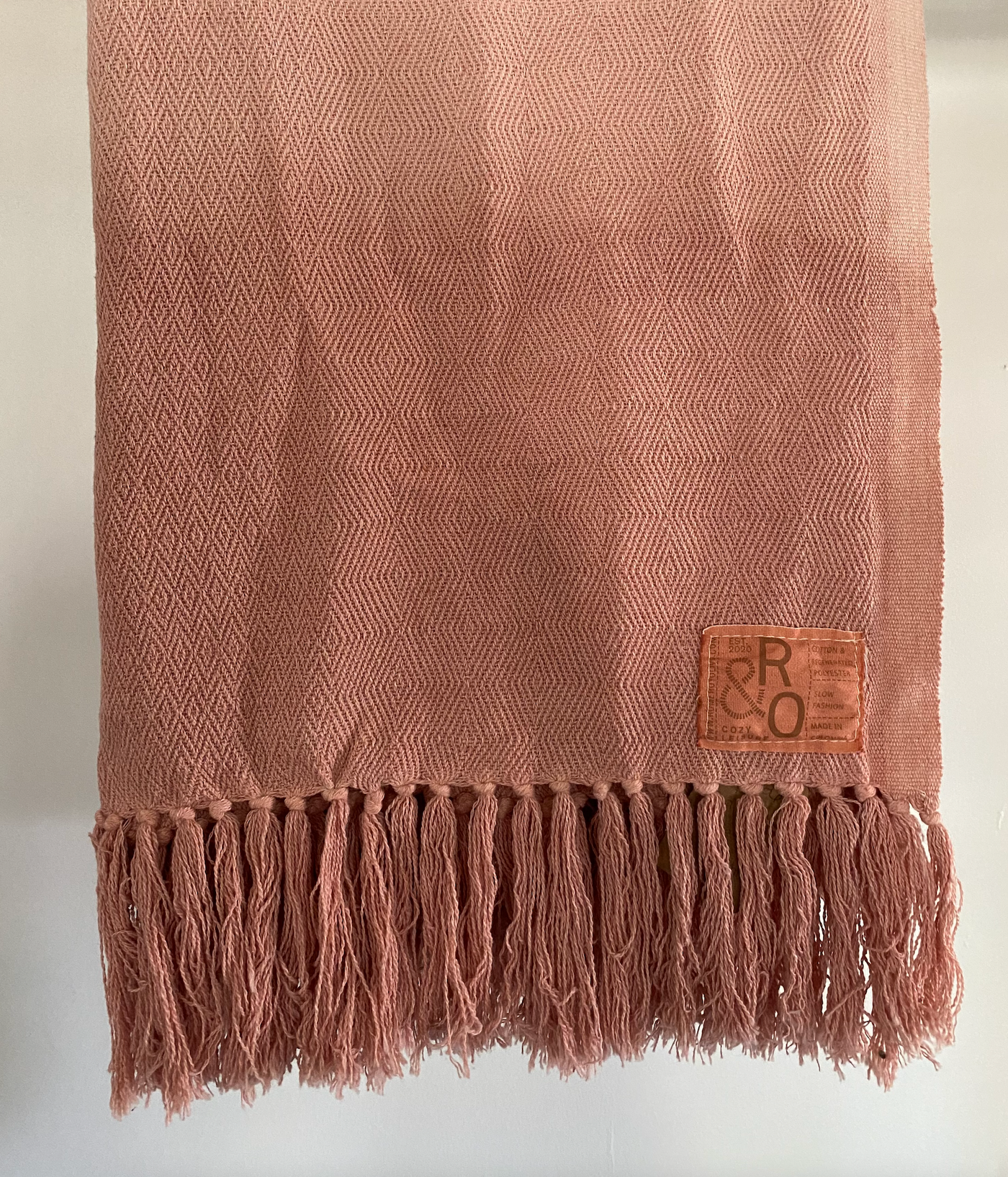 MOKANA KNITTED BLANKET HAND DYED - Pink/Off-white