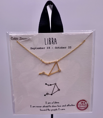Libra Zodiac Sign Necklace September 23 - October 22