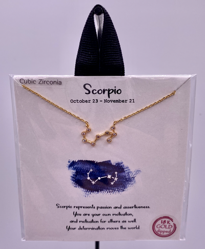 Scorpio Zodiac Sign Necklace October 23 - November 21