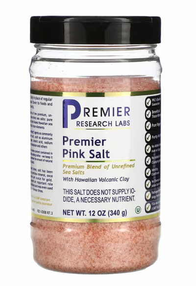 Premier Research Pink Salt, 12 Oz, Premium Blend of Unrefined Sea Salts