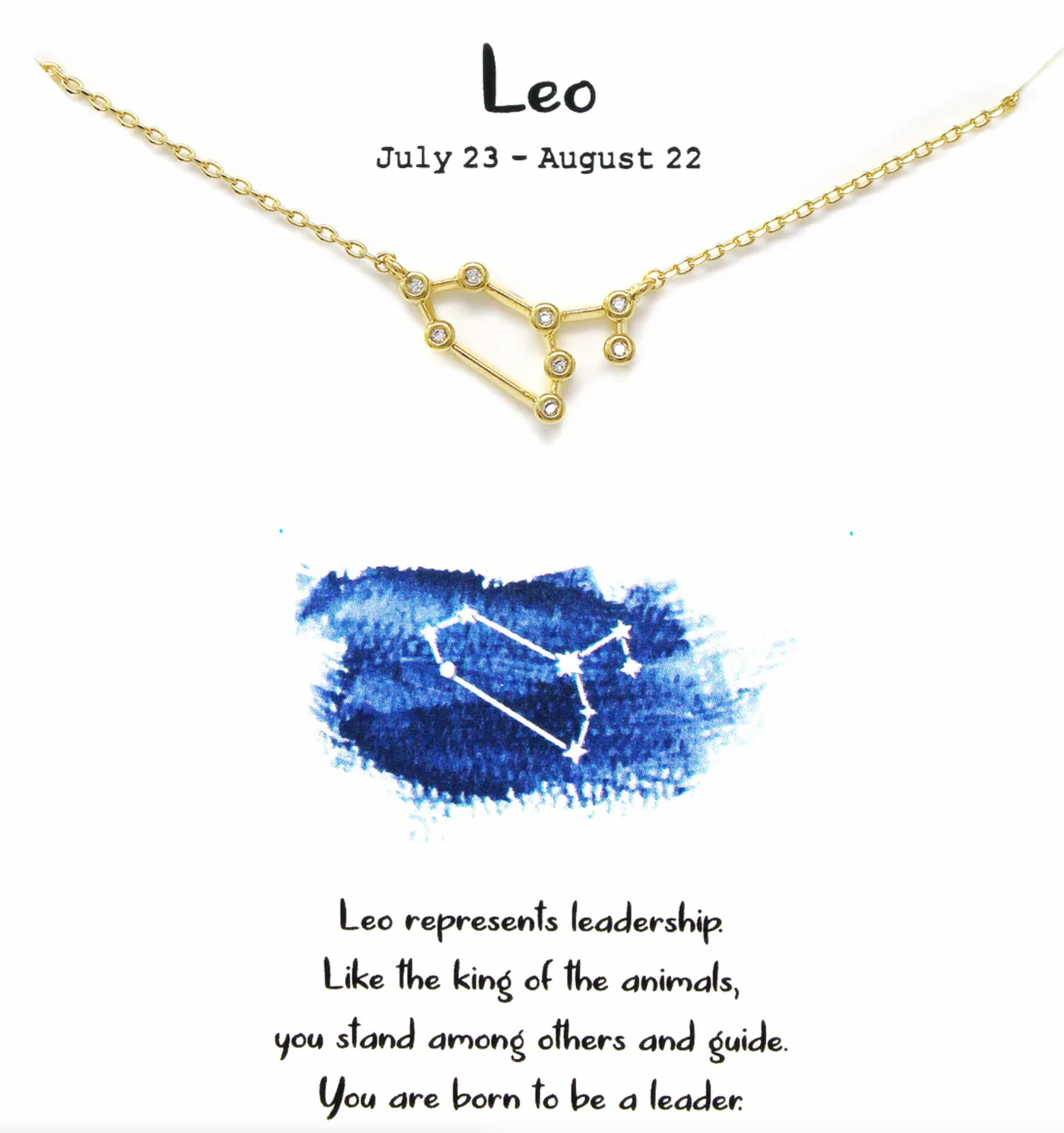 Leo Zodiac Sign Necklace July 23 - August 22