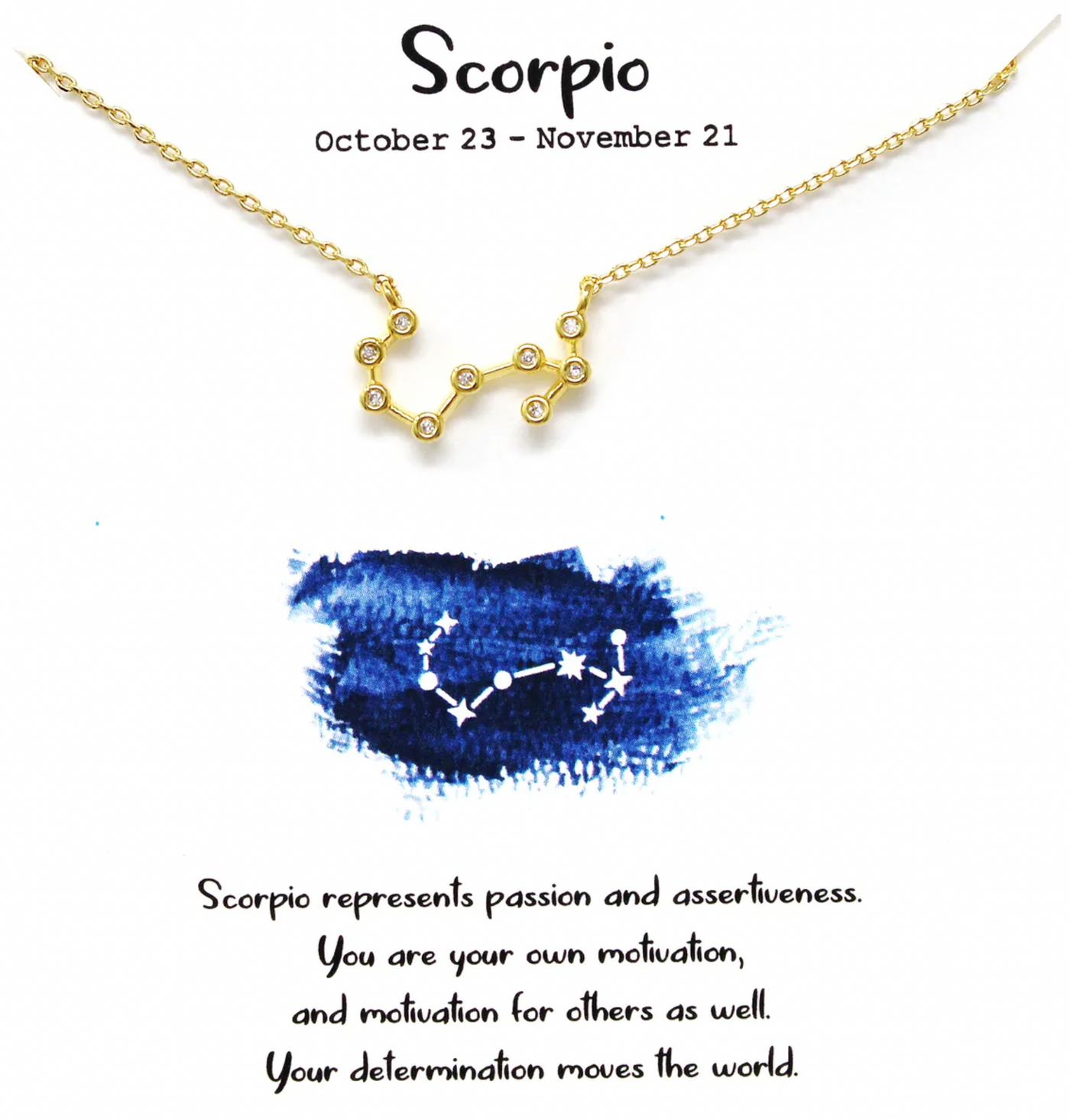Scorpio Zodiac Sign Necklace October 23 - November 21