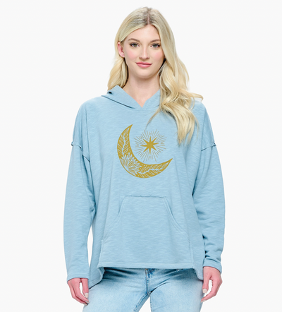Hoodie Sweatshirt - Star Moon Print