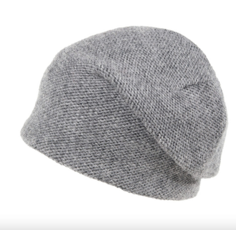 Deep Slouch Merino Wool Knit Hat - Dark Grey
