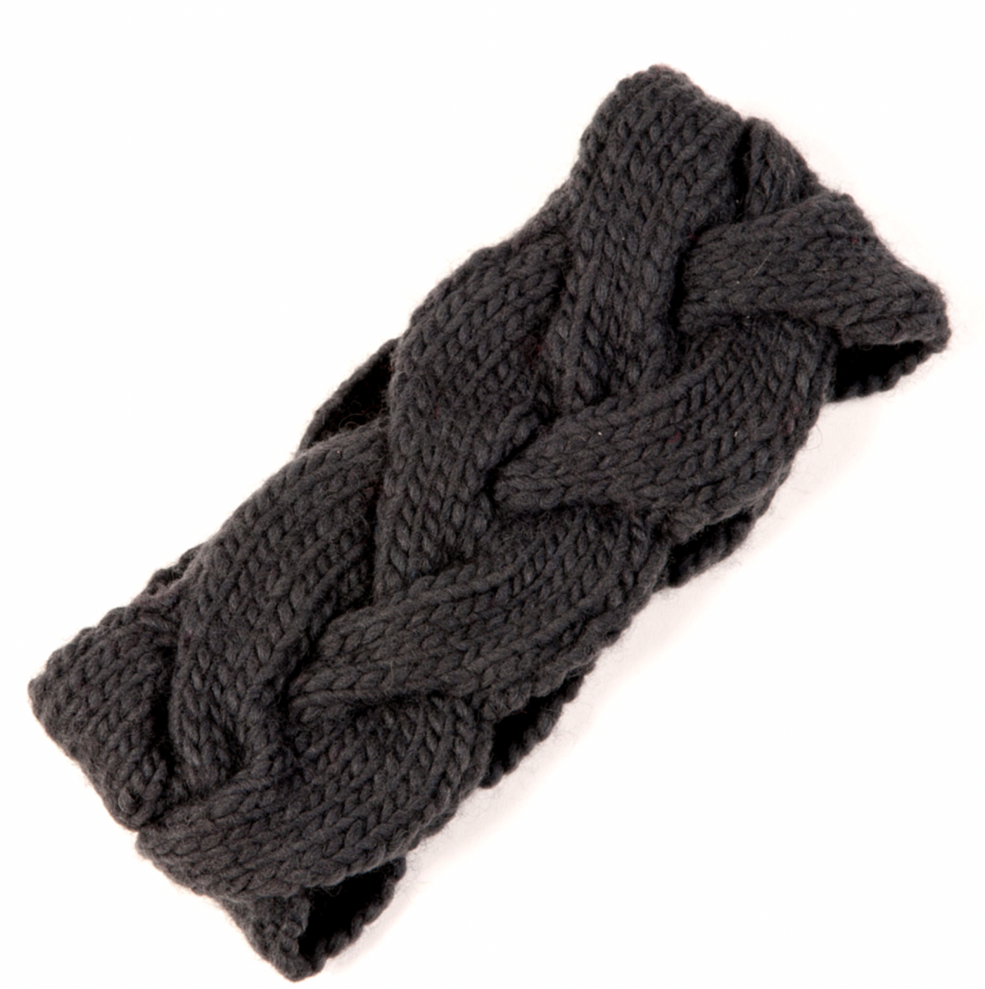 Merino Wool Braided Headband - Black