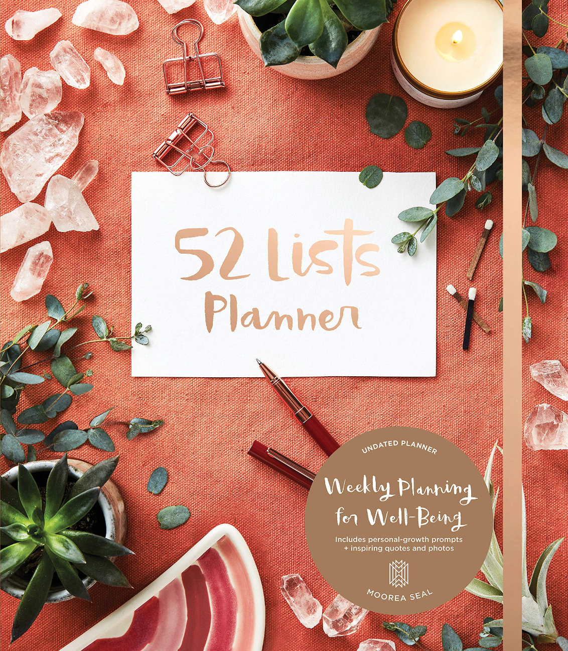 52 Lists Planner Undated 12-month Monthly/Weekly Spiral Bound Planner with Pocket