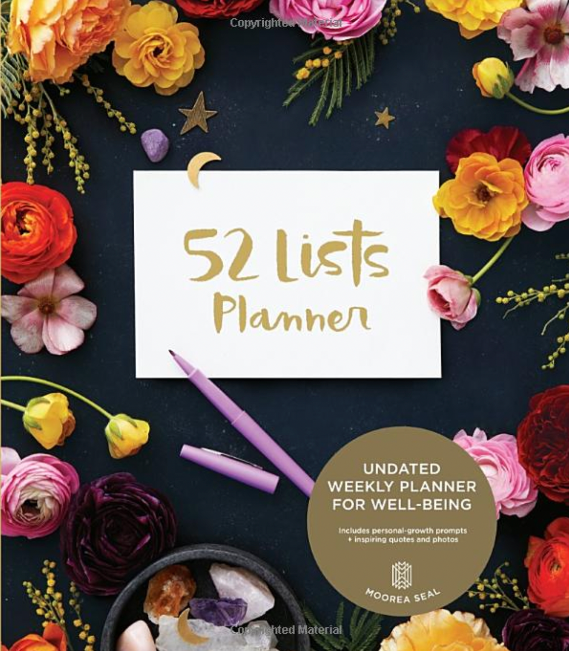 52 Lists Planner Undated 12-month Monthly/Weekly Spiral Bound Planner with Pocket